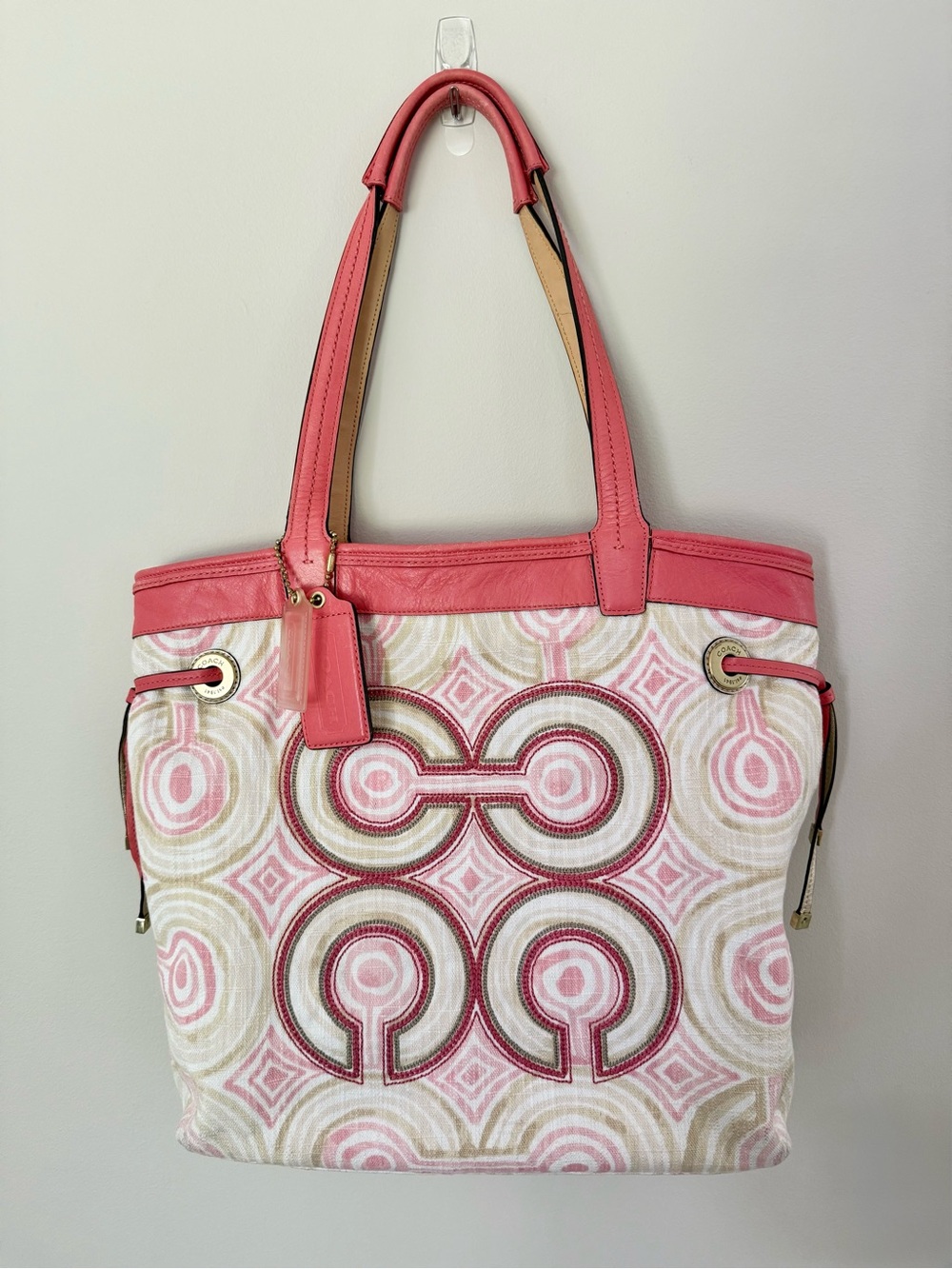 Coach Audrey Signature Op Art Leigh Tote Bag - Picture 8 of 14